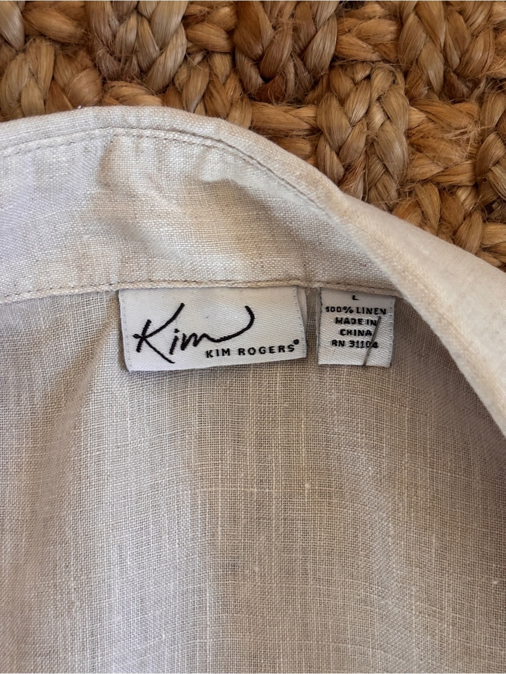Kim Rogers Cream Linen Capri Pant with Matching Button Shirt Set - Picture 4 of 4